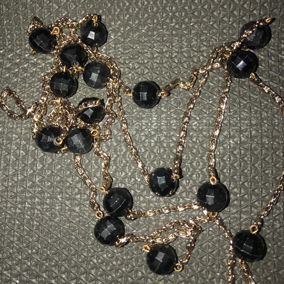 long beaded gold necklace - Picture 3 of 4